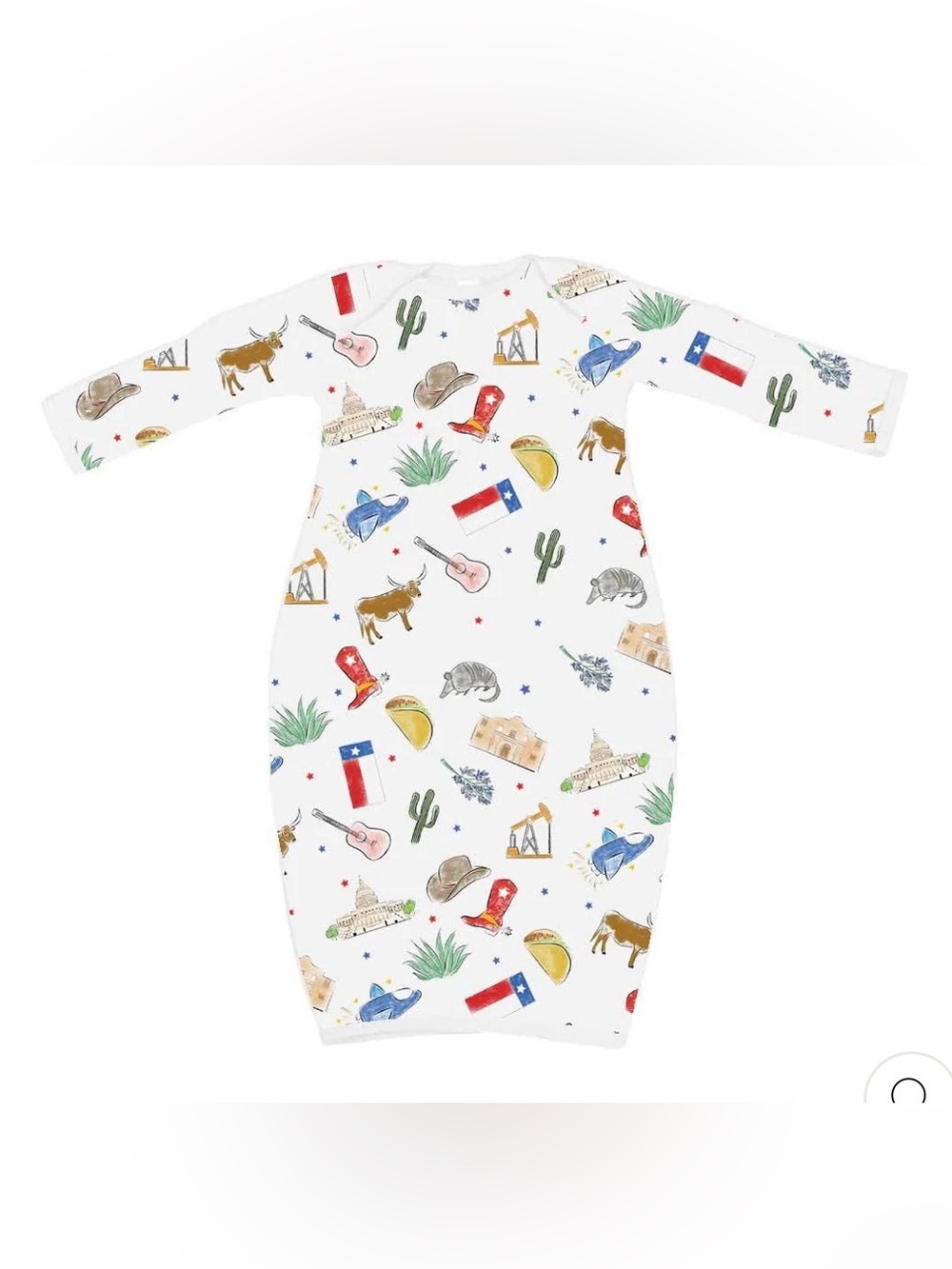 NOLA TAWK Texas Kids Organic Cotton Baby Gown - Newborn
